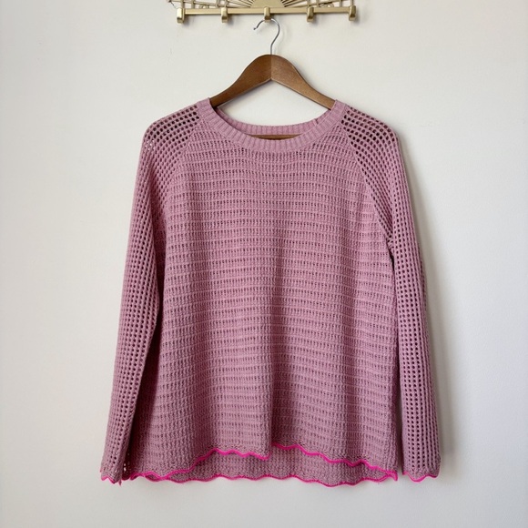 Lisa Todd Rip Tide Cotton Cashmere Pullover Sweater Medium Primrose - Picture 2 of 10